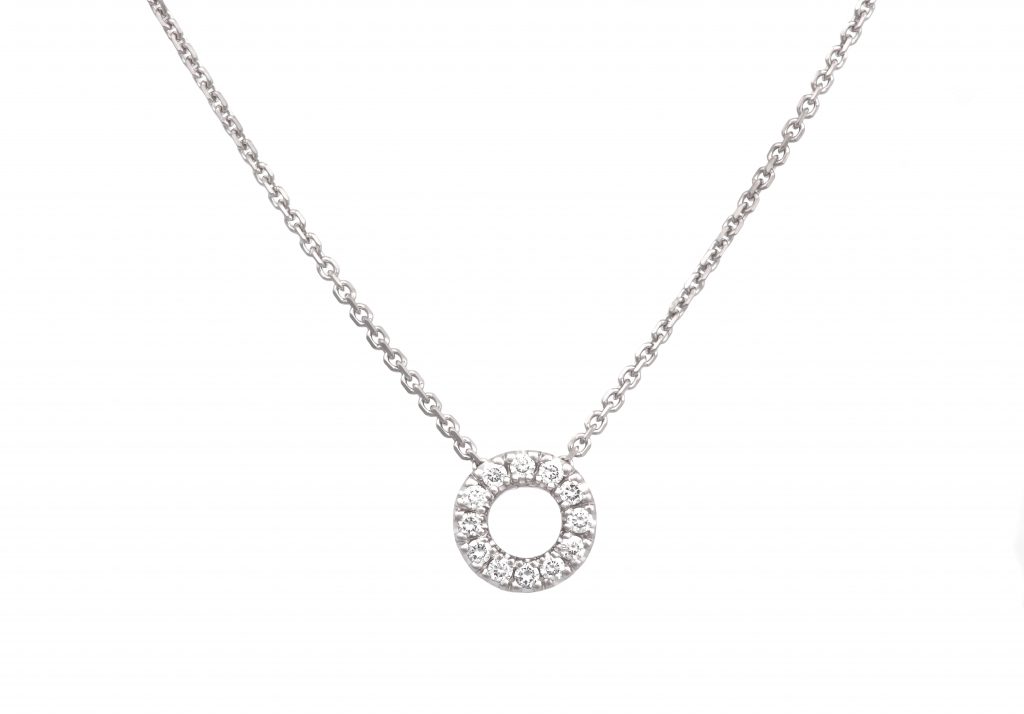 Řetízek s kolečkem osázeným diamanty Řetízek s kolečkem osázeným diamanty